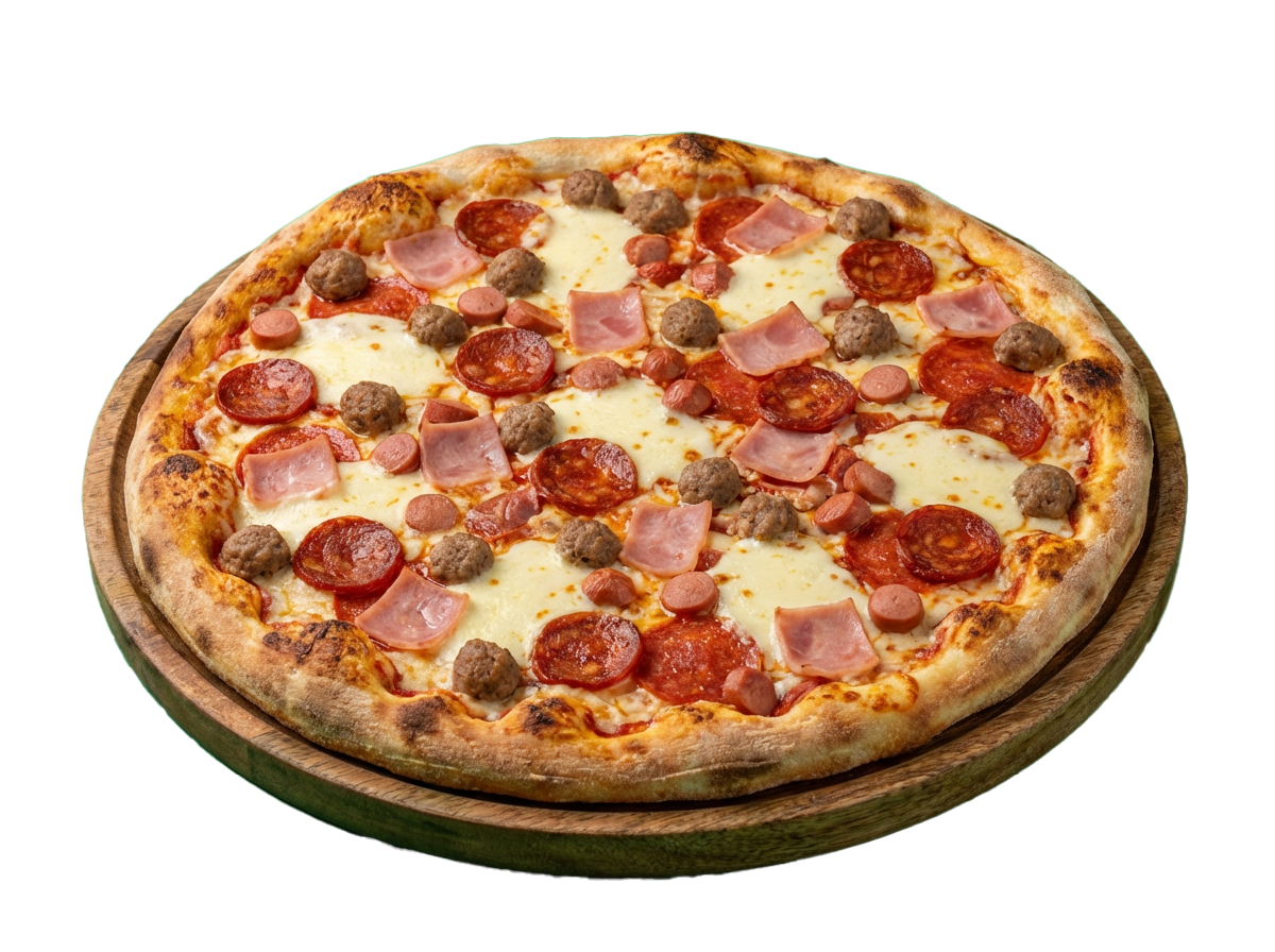 Pizza extrema Godfather con abundantes ingredientes