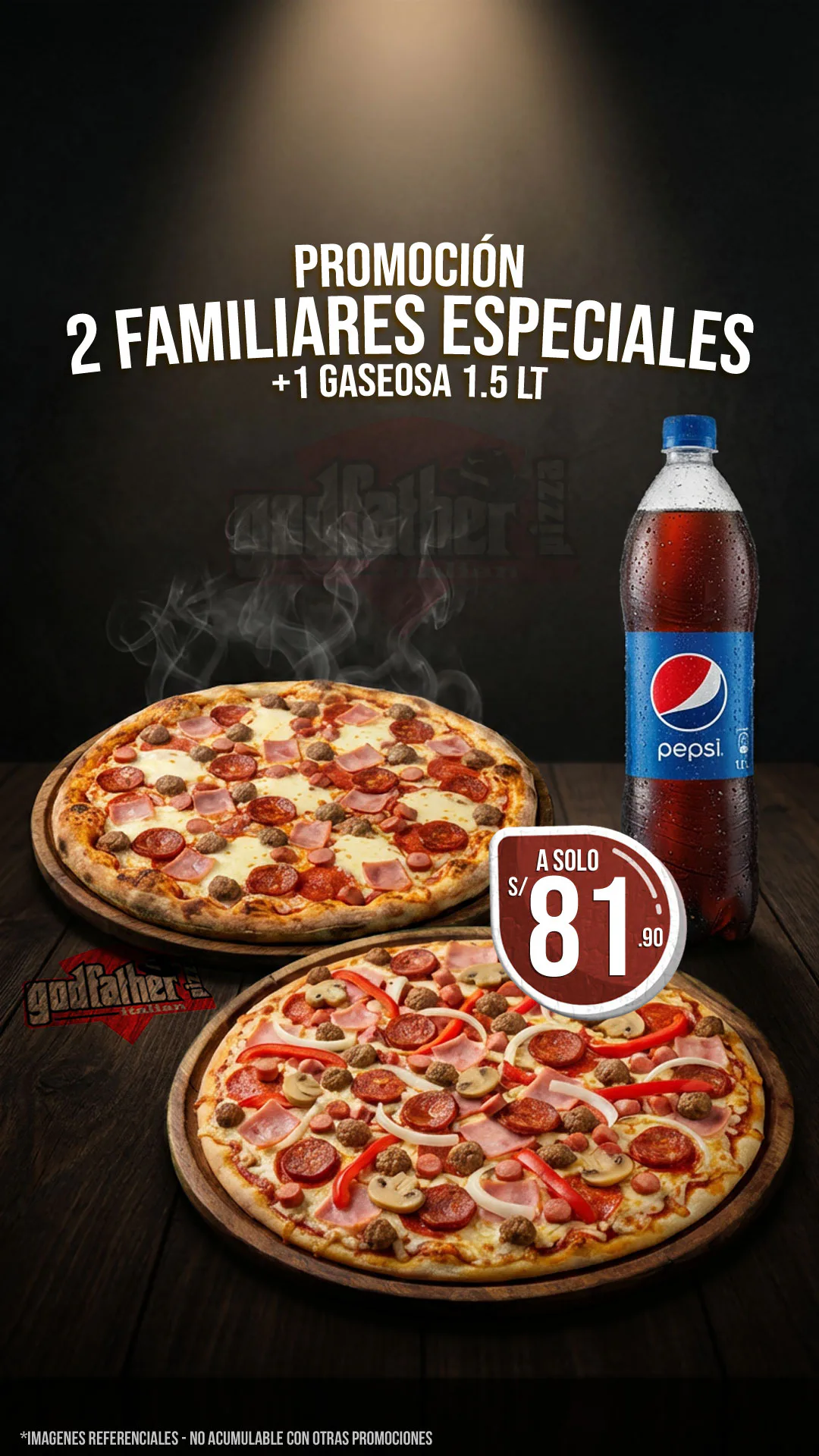 2 Especiales familiares con gaseosa