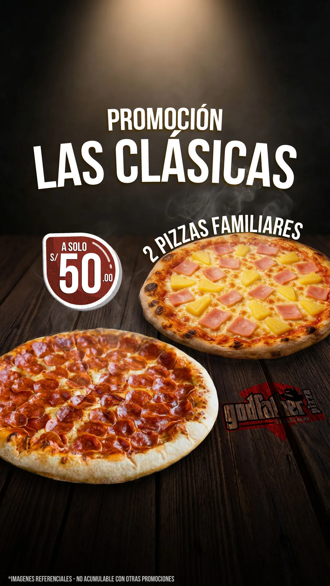 Promoción Las Clásicas: dos pizzas familiares por 50 soles